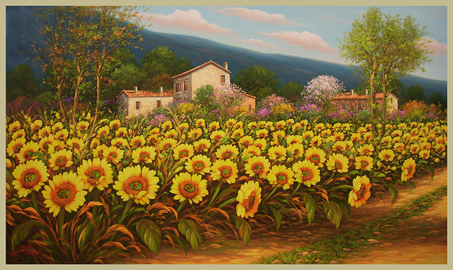Tratturo con girasoli